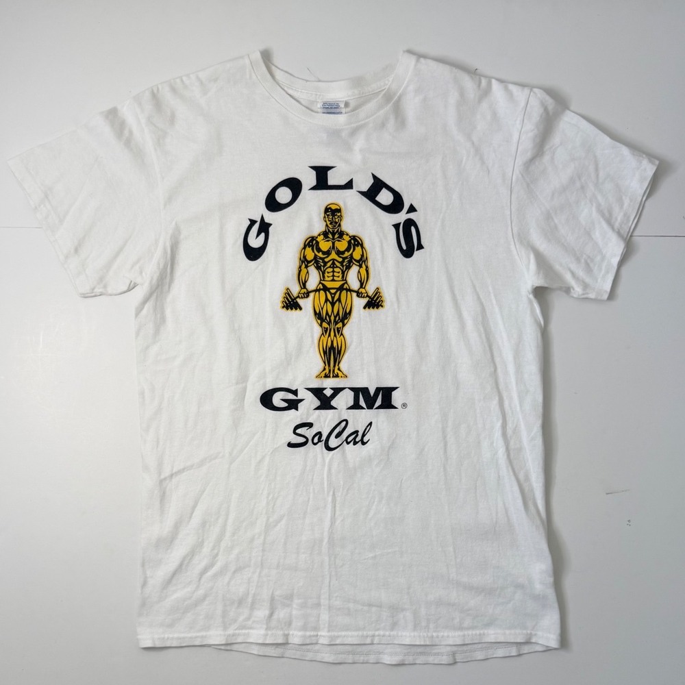Vintage Gold's Gym T Shirt Mens Medium White SoCal Tee